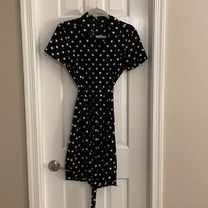 Ann Taylor polka dot short sleeve dress